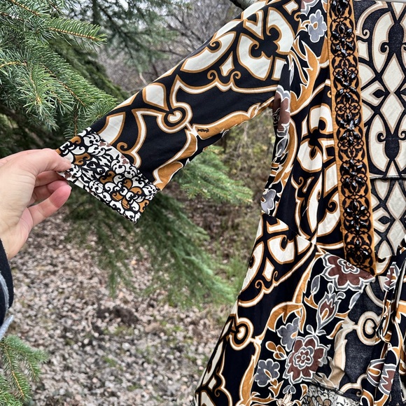 Hale Bob Dress Women's Size Small Wrap Long Sleeve - Picture 4 of 9